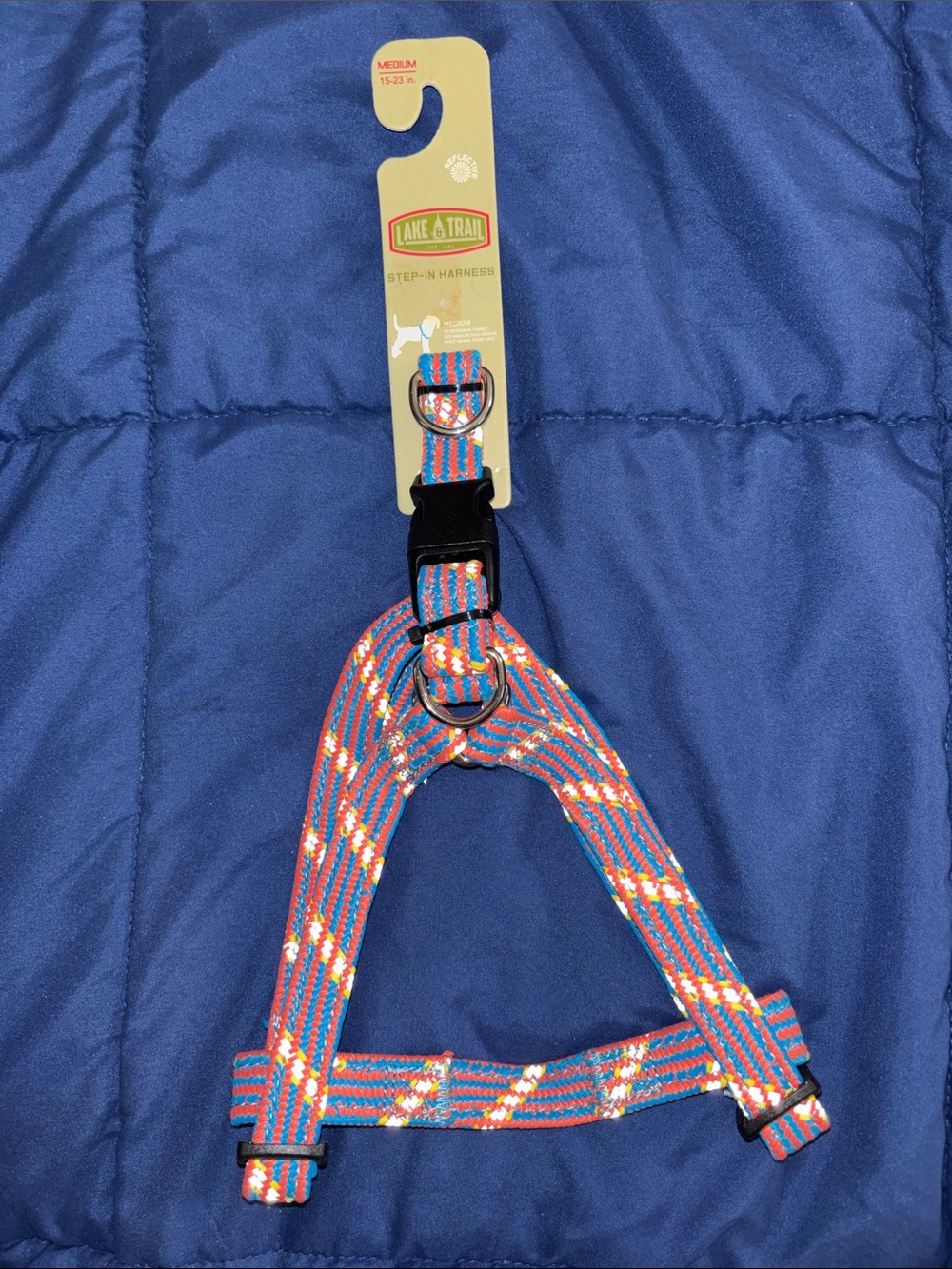 Lake & Trail Multicolor Step-In Dog Harness - Blue/Red